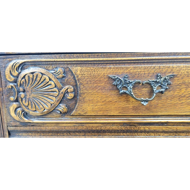 Vintage French Provincial Louis XV Style Carved Commode Dresser Chest of Drawers For Sale - Image 4 of 12