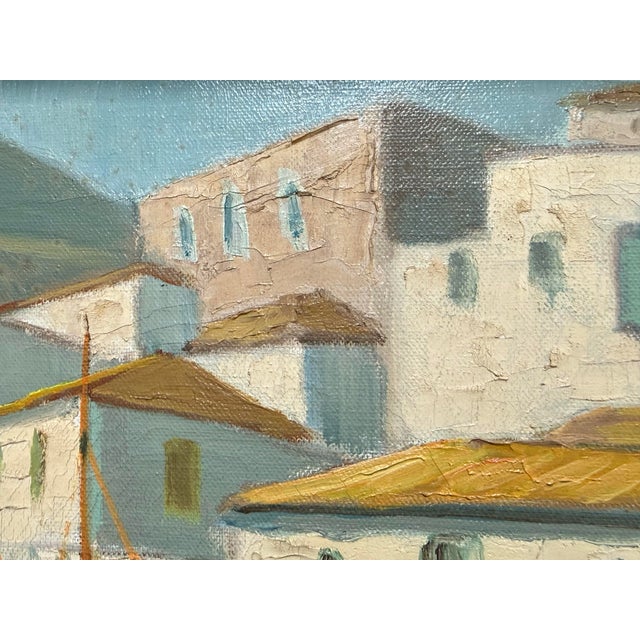 Laurence Dingley Mediterranean Harbor Oil Painting, Framed For Sale - Image 9 of 12