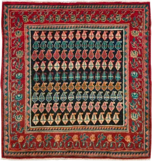 Vintage Persian Mahal Rug – Size: 2' 9" X 2' 10"