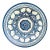 Mid 20th Century Hand Painted Blue + White Moroccan Bowl For Sale