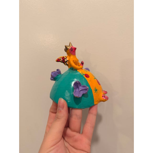 Mexican Folk Art Fairy Coconut Mask For Sale - Image 4 of 4