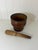 Brown Antique French Provincial Turned Wood Mortar & Pestle For Sale - Image 8 of 8