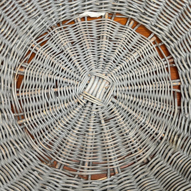 Wood Late 20th Century Large Vintage Wicker Basket For Sale - Image 7 of 8