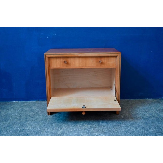 Vintage Bedside Table in Two-Tone Wood, 1950s For Sale - Image 9 of 18