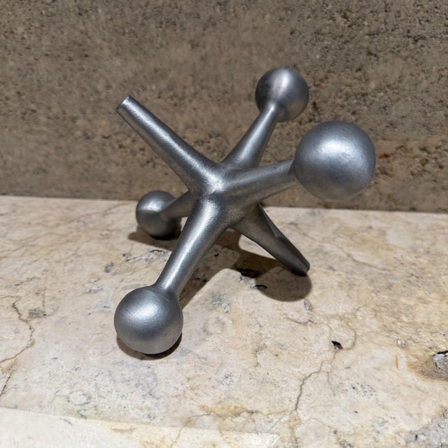 Mid-Century Modern 1960s Silver Jack Bookend After Bill Curry George Nelson Mid Century Modern For Sale - Image 3 of 5
