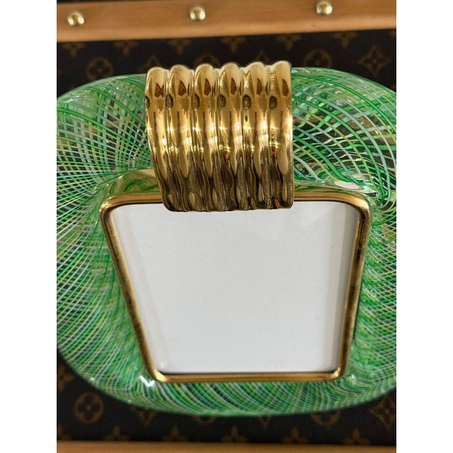 Green and Yellow Filigree Murano Glass Photo Frame, 2000s For Sale - Image 9 of 11