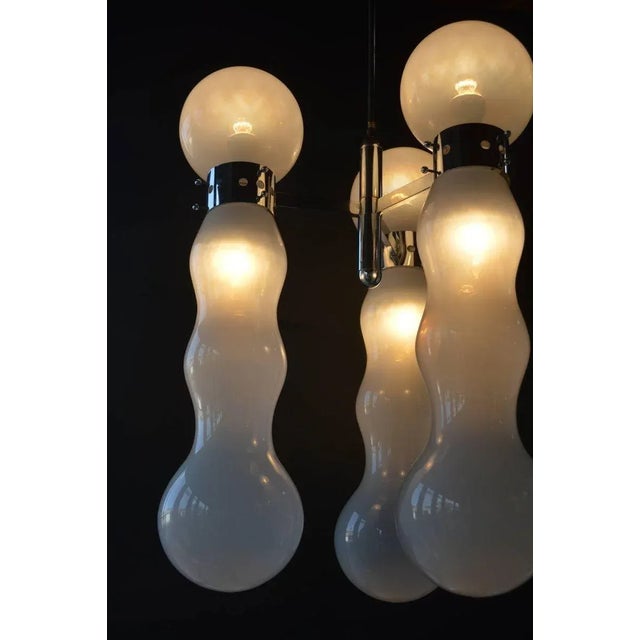 1970s Mazzega Glass Chandelier by Aldo Nasan For Sale - Image 4 of 6