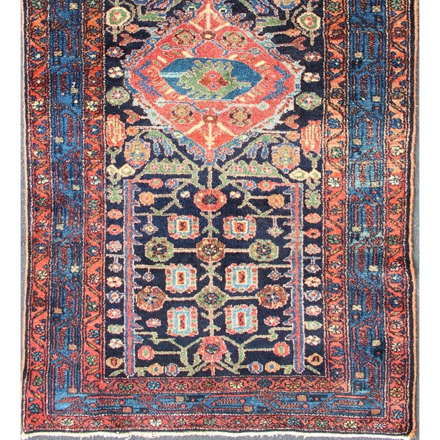 Antique Persian Hamadan Rug With Vibrant Geometric Floral Motifs 3'4 X 6'4 For Sale In Atlanta - Image 6 of 10