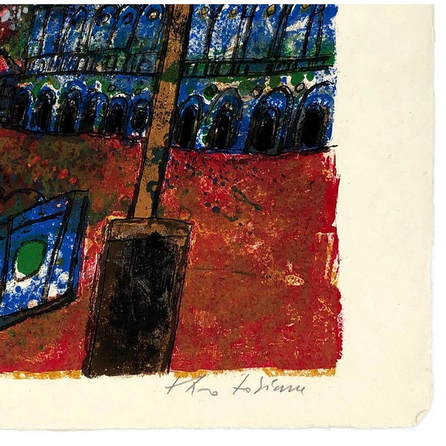 Lithograph in colors on Japon paper. Hand signed and numbered by Theo Tobiasse. Edition HC LVI (there is also a main...