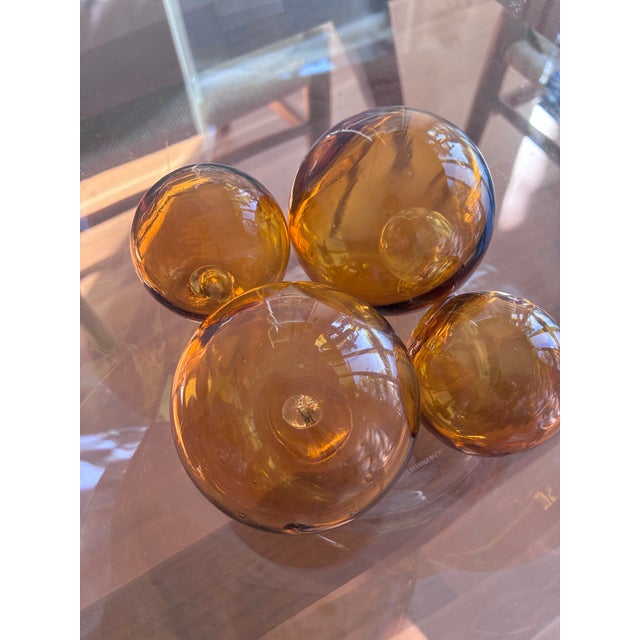 1920s Japanese Glass Fishing Floats, Set of Four For Sale - Image 4 of 6
