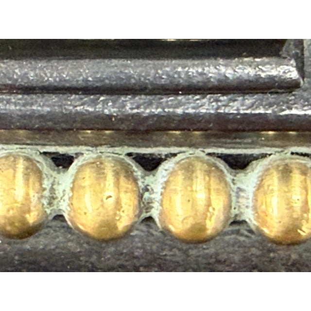 Antique Heavy Casted Iron + Brass Fire Dogs, Pair For Sale - Image 11 of 12