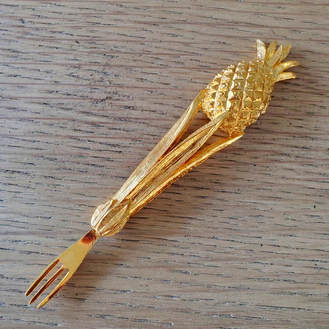 Janis Collection 24k Gold Plated Cocktail Forks, Set of 6 Chairish