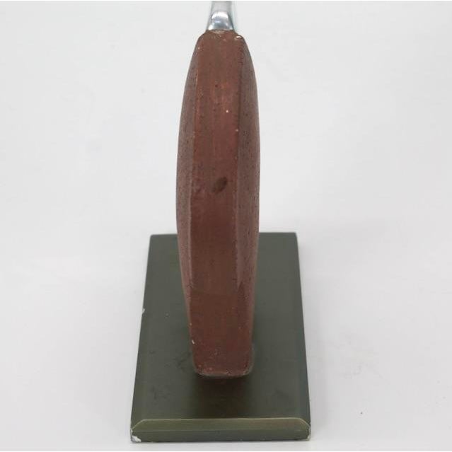 Tabletop modern design of elephant, chrome and polystone on a wood base, made in Philippines Condition: Good Dimensions:...