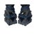 Black 24" Chinese Medium Pair Black Gray Stone Fengshui Foo Dog Statues For Sale - Image 8 of 14
