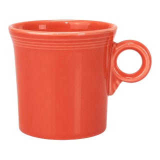 1990s Fiesta Ware Persimmon Ring Handle Coffee Cup For Sale
