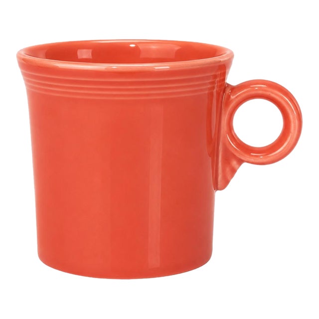 1990s Fiesta Ware Persimmon Ring Handle Coffee Cup For Sale