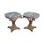 Grosfeld House Painted Wood Marble Top Side Tables For Sale