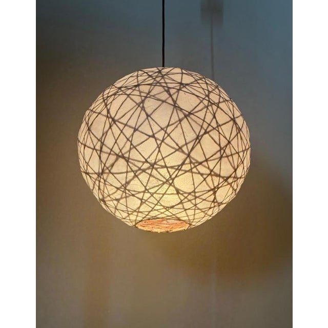 Plastic Vintage Cocoon Globe Pendant Lamp, 1970s For Sale - Image 7 of 18