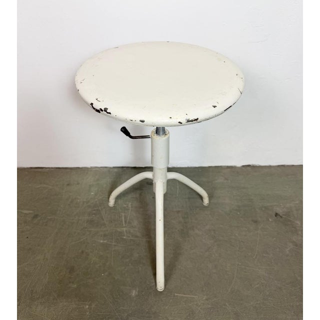 1960s Industrial Iron Height Adjustable Stool, 1960s For Sale - Image 5 of 16