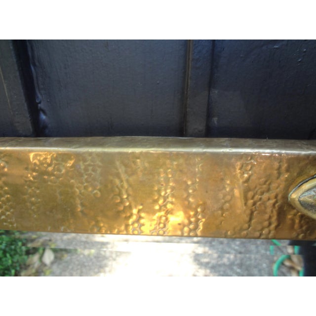 Period French Art Nouveau Brass Beveled Mirror For Sale - Image 4 of 9