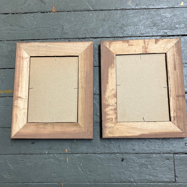 Contemporary 2 Original Wayne Cunningham Abstract Ink Drawings Distressed Wood Frames For Sale - Image 4 of 4