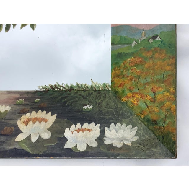 1900 - 1909 Early 1900s Hand Painted Mirror For Sale - Image 5 of 10