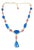Bochic “Capri” Vintage Blue Opal, Ruby & Sapphire Necklace - 18K Gold & Silver For Sale