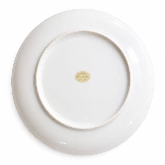 Ceramic Vintage Saks Fifth Avenue Japanese Porcelain Dinnerware Set – White With Gold Trim – 12 Plates & 10 Cups - 22 Pieces For Sale - Image 7 of 8
