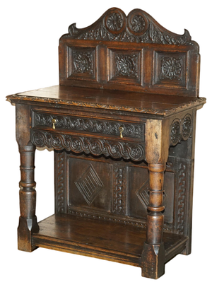 Antique 18th Century Gothic Jacobean Hall Console Table, 1720s