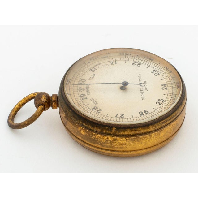 Mid 20th Century Negretti & Zambra Brass Pocket Barometer For Sale - Image 5 of 6