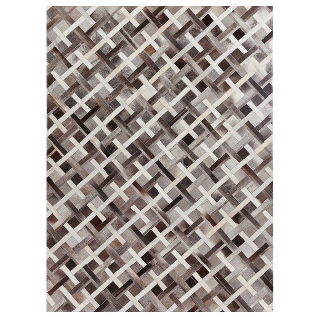 Montgomery Ivory/Gray/Multi Patchwork Leather Area Rug 8'x11' Chairish