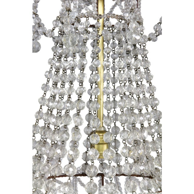 Hollywood Regency Hollywood Regency Crystal Chandelier For Sale - Image 3 of 9