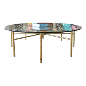 Attributed Lawson Fenning Radial Glass Coffee Table