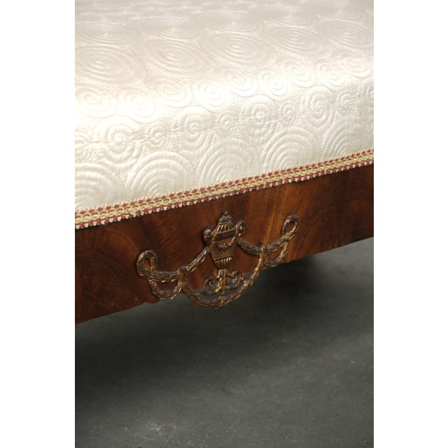 Antique French Empire Style Window Bench with a Silk Seat, 19th Century For Sale - Image 12 of 13
