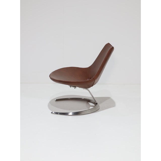 IS63 Scimitar Chair in Cognac Leather by Fabricius and Kastholm for Ivan Schlechter, 1960s For Sale - Image 6 of 16