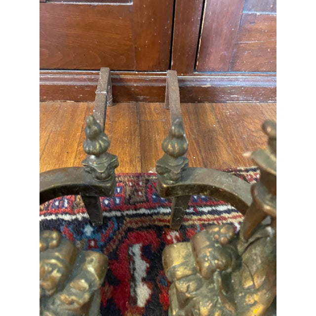 19th Century French Bronze Adirons - Pair For Sale In New York - Image 6 of 7