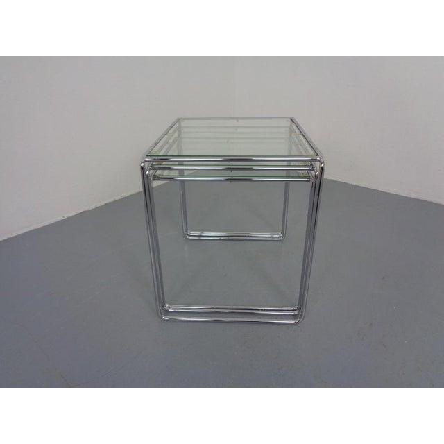 Glass & Chrome Nesting Tables, 1960s, Set of 3 For Sale - Image 14 of 18