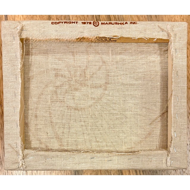 Wood Vintage Marushka Nautilus Screen Print on Stretched Linen Canvas Wall Hanging For Sale - Image 7 of 8