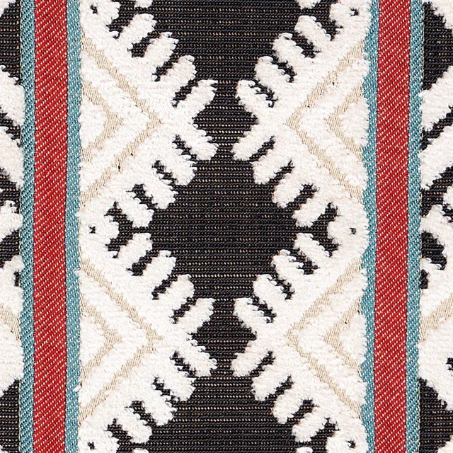 Boho Chic Sample - Schumacher Parvin Velvet Fabric in Black & Ivory For Sale - Image 3 of 4