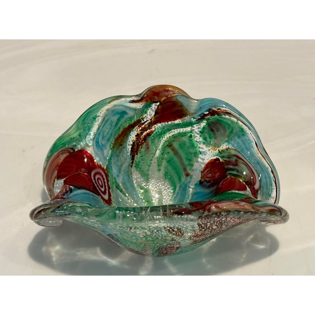 Vintage Art Glass Confetti Bowl Italy For Sale - Image 11 of 11