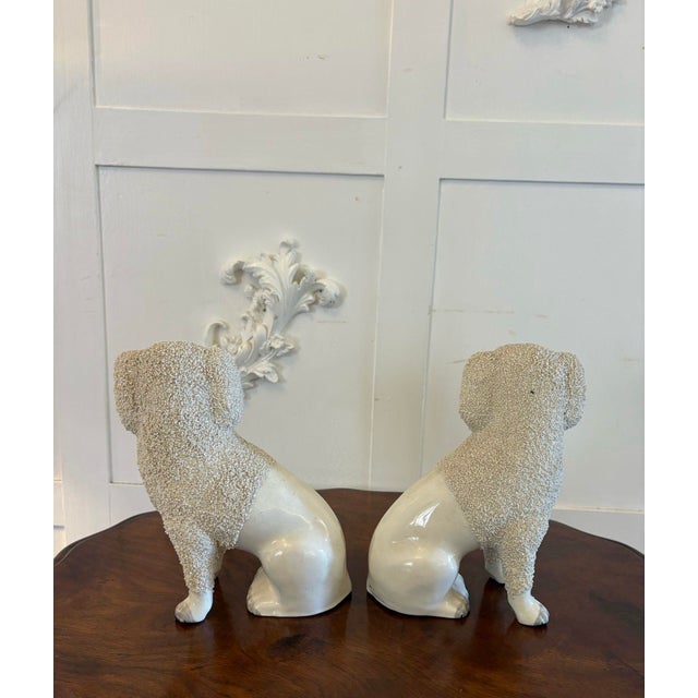 Ceramic Victorian Staffordshire Poodles, 1860s, Set of 2 For Sale - Image 7 of 13