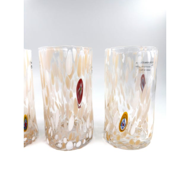 Hand Blown Alessandro Coppola Murano Art Glass Tumblers Handcrafted in Italy - Set of 4 For Sale - Image 4 of 8