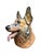 A striking hand-painted porcelain bust of a German Shepherd, produced by Zaphir, a gift-line brand of the renowned Spanish...