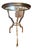 Ethan Allen Attributed Glass Top Accent Table in Champagne Gold For Sale