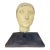 Textured Vintage Papier-Mâché Head Sculpture With Hand-Painted Detailing on Custom Stand.. For Sale