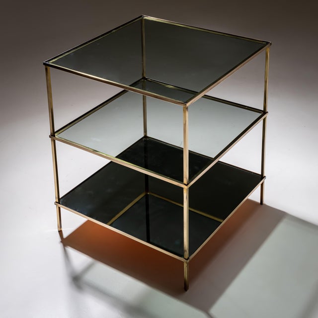 Mid-20th Century Side Table in Glass and Brass For Sale - Image 4 of 7