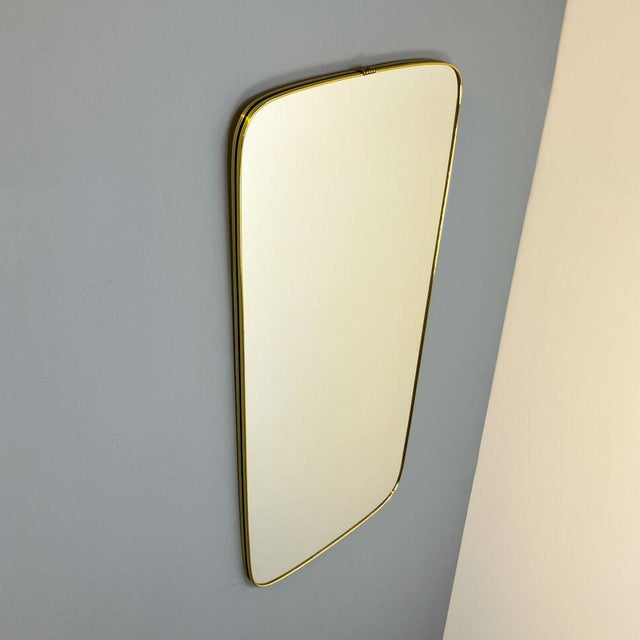 Wall Mirror with Brass Frame, 1960s For Sale - Image 6 of 7