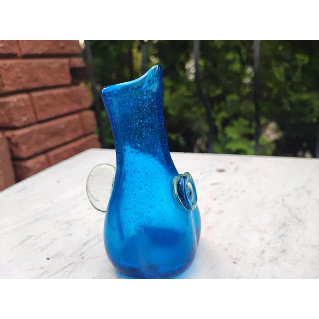 Vintage Blue Glass Vase, 1960s For Sale - Image 4 of 8