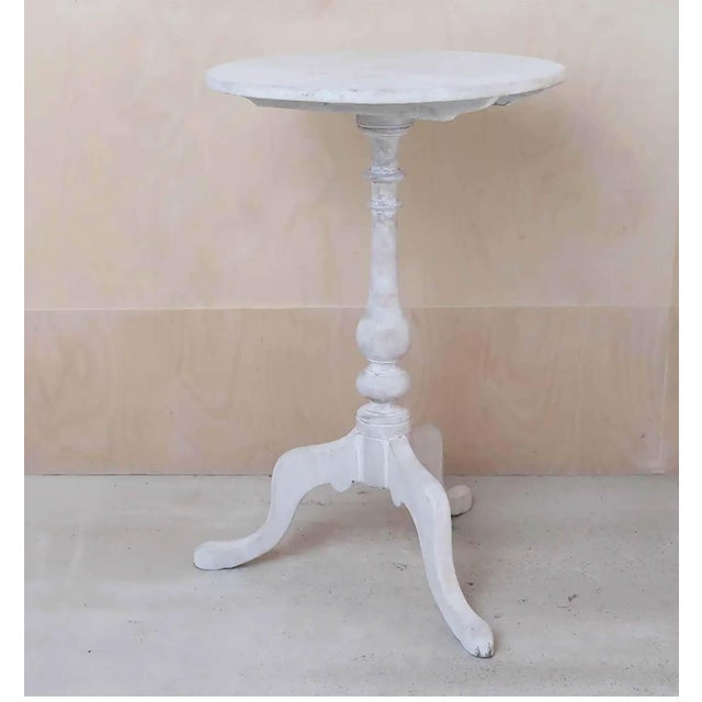 Small Antique Bleached Fruitwood Side Table, 1850 For Sale - Image 6 of 9