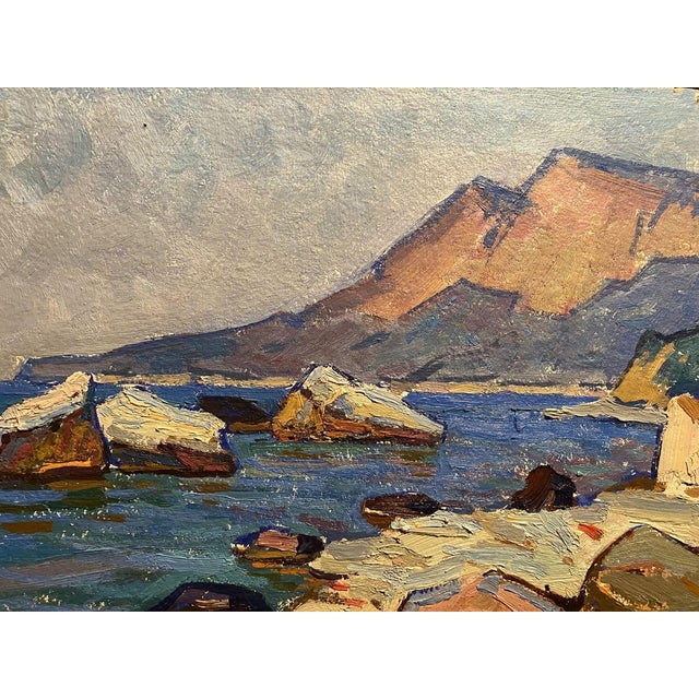 1980s Oil Painting Sea Shore Grigoriy Ruban For Sale - Image 4 of 7